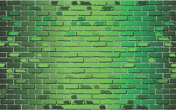 Glänzend Grüne Ziegelwand Illustration Abstrakter Vektorhintergrund — Stockvektor