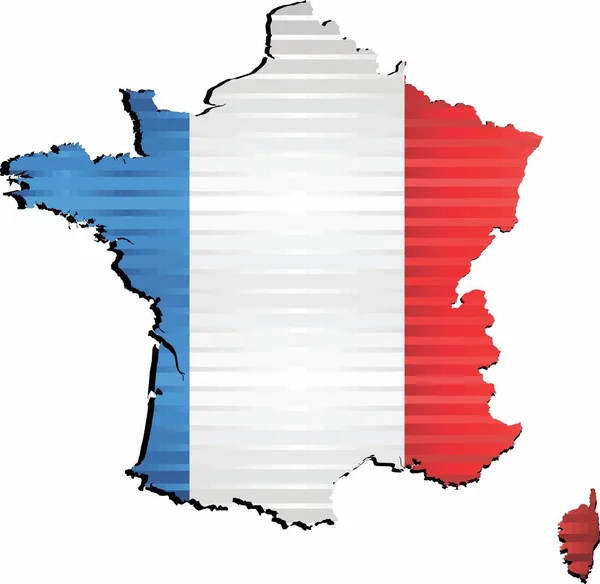 Mapa Grunge Brillante Francia Ilustración Mapa Tridimensional Francia — Vector de stock