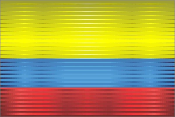 Shiny Grunge Zászlaja Kolumbia Illusztráció Három Dimenziós Zászlaja Kolumbia — Stock Vector