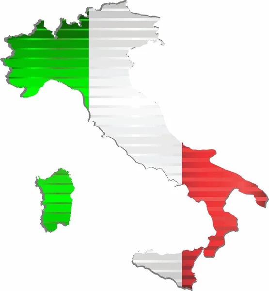 Mapa Grunge Brillante Italia Ilustración Mapa Tridimensional Italia — Vector de stock