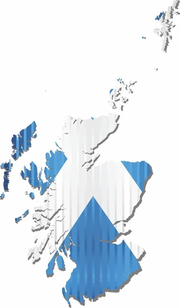 苏格兰闪亮的格兰奇地图 苏格兰三维地图 — 图库矢量图片
