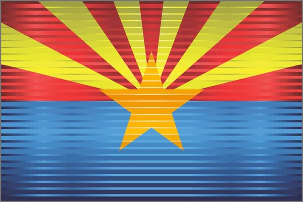 Glanzende Vlag Van Arizona Een Bakstenen Muur Illustratie Abstracte Grunge — Stockvector