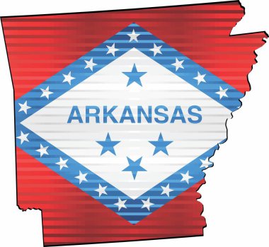 Arkansas 'ın Parlak Grunge haritası - İllüzyon, Arkansas' ın Üç Boyutlu Haritası