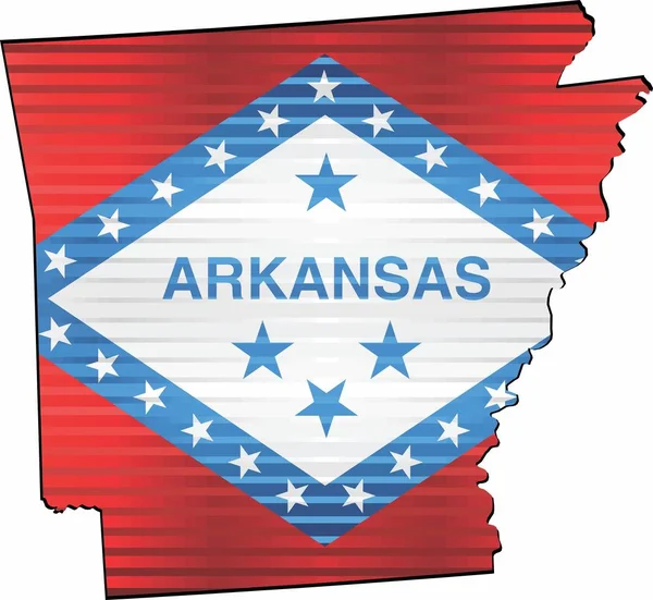 Glänsande Grunge Karta Över Arkansas Illustration Tredimensionell Karta Över Arkansas — Stock vektor