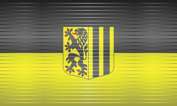 Glänzende Grunge Fahne Der Stadt Dresden Illustration Dreidimensionale Fahne Der — Stockvektor