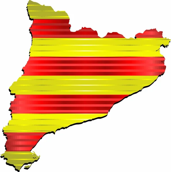 Mapa Grunge Brilhante Catalunha Ilustração Mapa Tridimensional Catalunha — Vetor de Stock