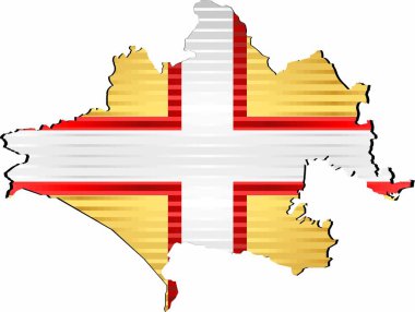 Dorset 'in parlak Grunge haritası - İllüstrasyon, Dorset' in üç boyutlu haritası