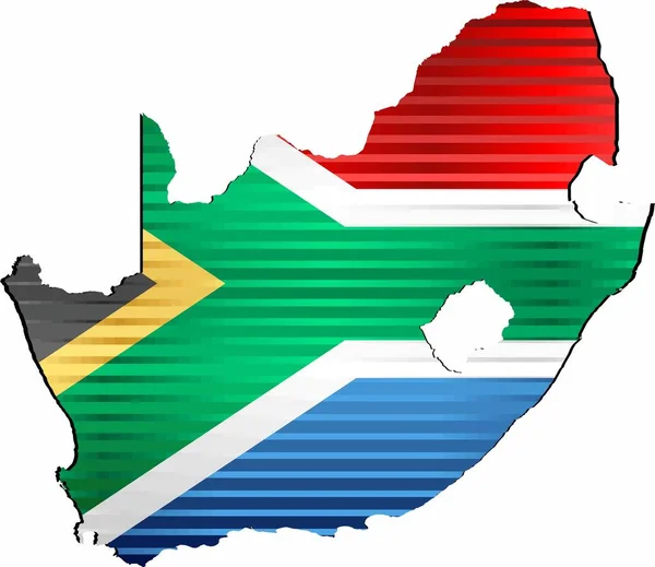 Shiny Grunge Carte Afrique Sud Illustration Carte Tridimensionnelle Afrique Sud — Image vectorielle