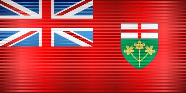 Drapeau Brillant Ontario Illustration Drapeau Tridimensionnel Ontario — Image vectorielle