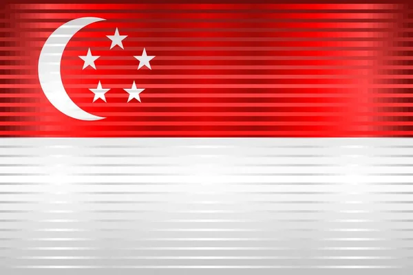 Shiny Grunge Flag Singapore Illustration Three Dimensional Flag Singapore — Stock Vector