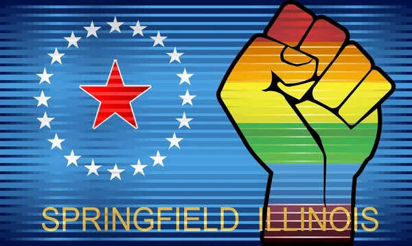Puño Protesta Lgbt Brillante Springfield Ilustración Grunge Abstracto Springfield Bandera — Archivo Imágenes Vectoriales