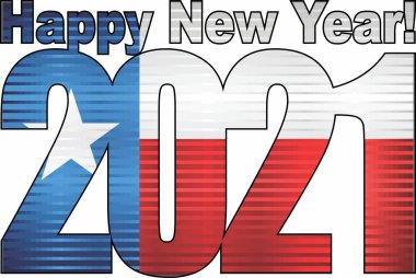 İçinde Teksas bayrağı olan 2021 yılınız kutlu olsun. 2021 YILI YILI YIL SONRA, 2021 Teksas Bayrak Numarası.