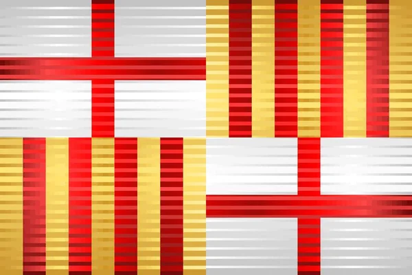 Σημαία Shiny Grunge Της Πόλης Της Βαρκελώνης Εικονογράφηση Τρισδιάστατη Σημαία — Διανυσματικό Αρχείο