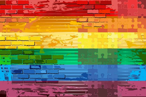 Brillante Abstracto Gay Orgullo Bandera Ilustración Abstracto Mosaico Vector — Vector de stock