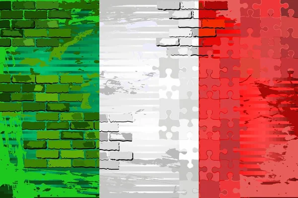 イタリアのグランジ抽象フラグ イラスト 光沢のあるモザイクベクトル — ストックベクタ
