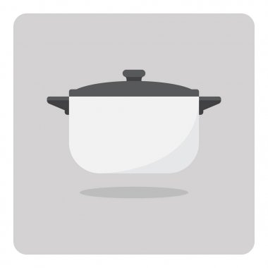 Düz simgevektör tasarımı, izole arka plan üzerinde pişirme pot.