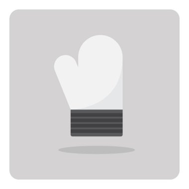 Düz simge vektör tasarımı, izole arka plan üzerinde yemek pişirmek için mutfak eldiven.