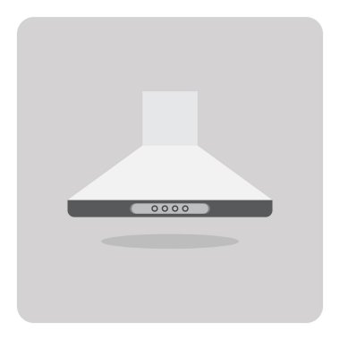 Düz simge vektör tasarımı, izole arka plan mutfak odası için Ocak başlık.