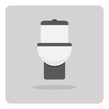 Düz simge vektör tasarımı, izole arka plan üzerinde banyo için Tuvalet.