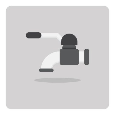 Düz simge vektör tasarımı, izole arka plan üzerinde banyo için Musluk.