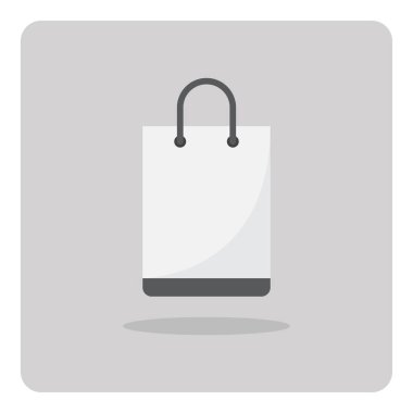 Düz simge vektör tasarımı, izole arka plan üzerinde Kağıt alışveriş çantası.