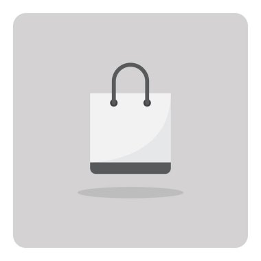 Düz simge vektör tasarımı, izole arka plan üzerinde Kağıt alışveriş çantası.