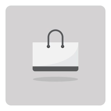 Düz simge vektör tasarımı, izole arka plan üzerinde Kağıt alışveriş çantası.