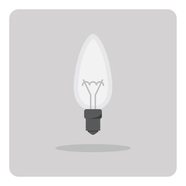 Vector Design Flat Icon Electric Light Bulb Isolated Background — Stock Vector