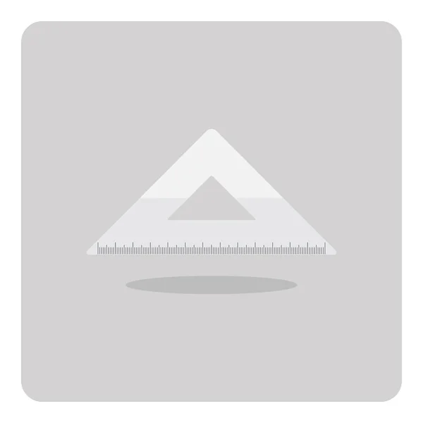 Diseño Vectorial Del Icono Plano Regla Triángulo Sobre Fondo Aislado — Archivo Imágenes Vectoriales