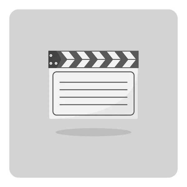 Diseño Vectorial Icono Plano Tablero Clapper Para Filmación Fondo Aislado — Vector de stock