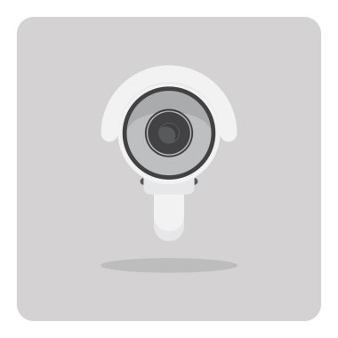 Düz simge vektör tasarımı, Kapalı devre televizyon (Cctv kameralar) izole arka plan üzerinde.