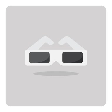 Düz simge vektör tasarımı, izole arka plan üzerinde 3d gözlük.