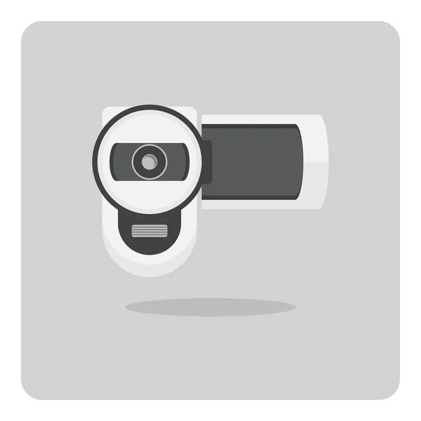 Векторний Дизайн Плоскої Піктограми Цифрова Відеокамера Ізольованому Фоні — стоковий вектор