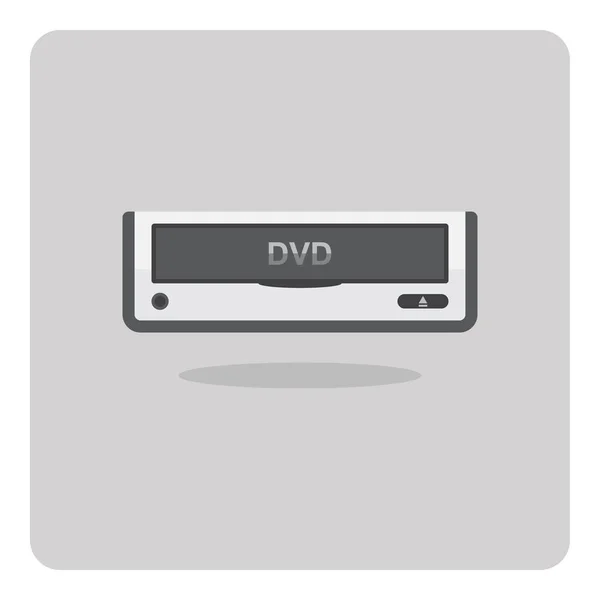 Diseño Vectorial Del Icono Plano Unidad Dvd Rom Para Computadora — Vector de stock