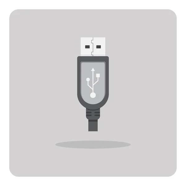 Vector Design Flat Icon Usb Cable Isolated Background — Stock Vector