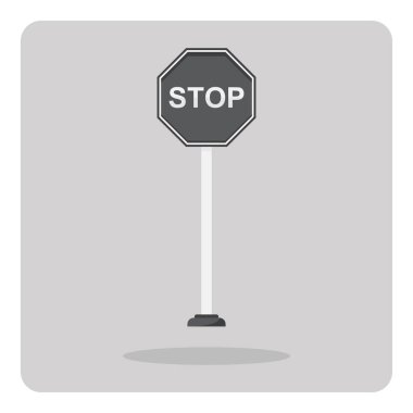 Düz simgenin vektör tasarımı, İzole arka planda dur işareti.