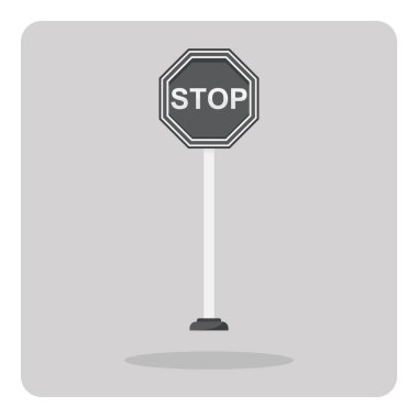 Düz simgenin vektör tasarımı, İzole arka planda dur işareti.