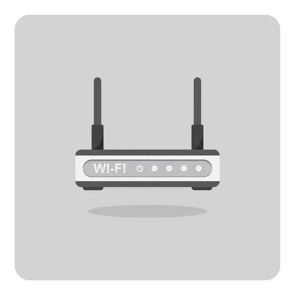 Projeto Vetor Ícone Liso Roteador Wifi Para Internet Fundo Isolado — Vetor de Stock