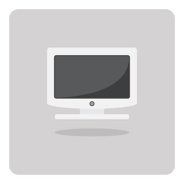 Düz simgenin vektör tasarımı, izole arka planda Crt monitör.
