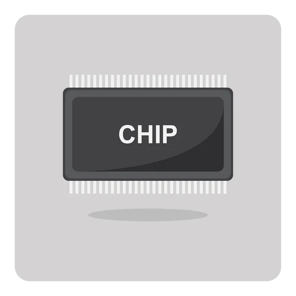Διανυσματικό Σχεδιασμό Του Επίπεδου Εικονιδίου Chip Για Τυπωμένο Κύκλωμα Υπολογιστή — Διανυσματικό Αρχείο