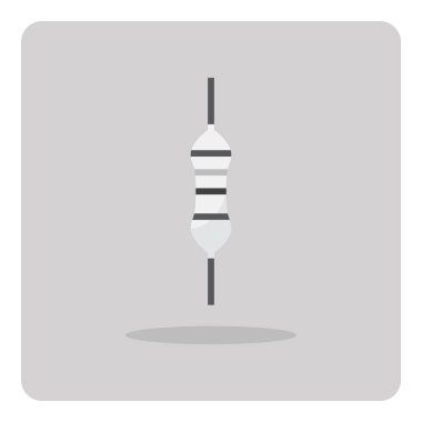 Düz simgevektör tasarımı, izole arka plan üzerinde devreler kartı için Rezistans.