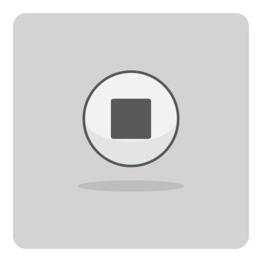 Düz simgenin vektör tasarımı, yalıtılmış arka planda Dur düğmesi.