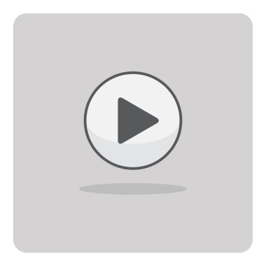 Düz simgenin vektör tasarımı, Yalıtılmış arka planda Oynat düğmesi.