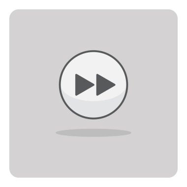 Düz simgenin vektör tasarımı, Yalıtılmış arka planda sonraki düğme.