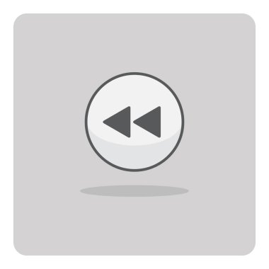 Düz simgenin vektör tasarımı, İzole arka planda önceki düğme.