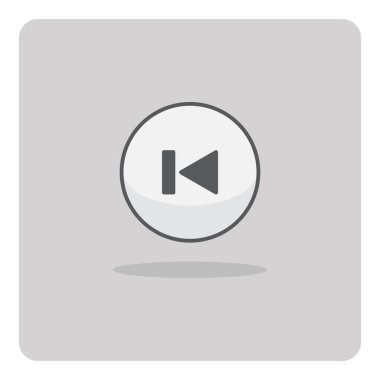 Düz simgenin vektör tasarımı, İzole arka planda önceki düğme.