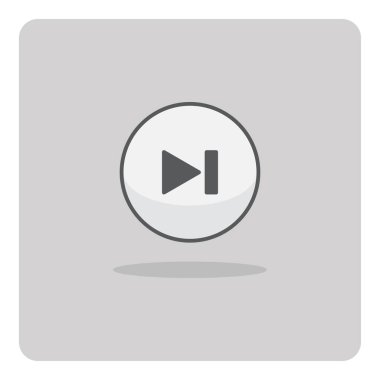 Düz simgenin vektör tasarımı, Yalıtılmış arka planda sonraki düğme.