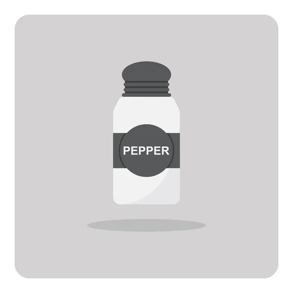 Vector Design Flat Icon Pepper Shaker Isolated Background — Stock Vector