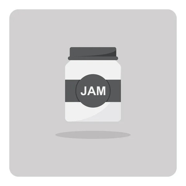 Vector Design Flat Icon Fruit Jam Bottle Isolated Background — Stock Vector