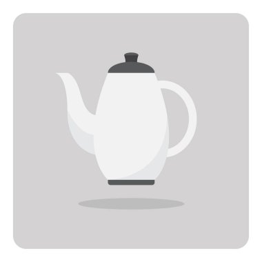 Düz simge vektör tasarımı, izole arka planda Teapot.